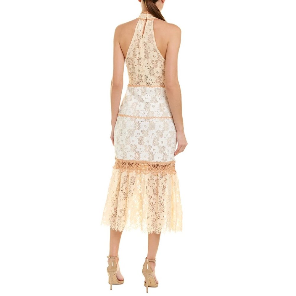 Foxiedox Amelia Halter Mock Neck Lace Midi Dress - Picture 2 of 3